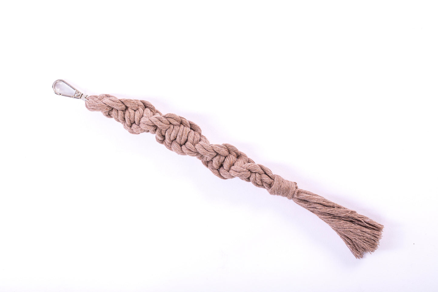 Beige Macrame Keychain
