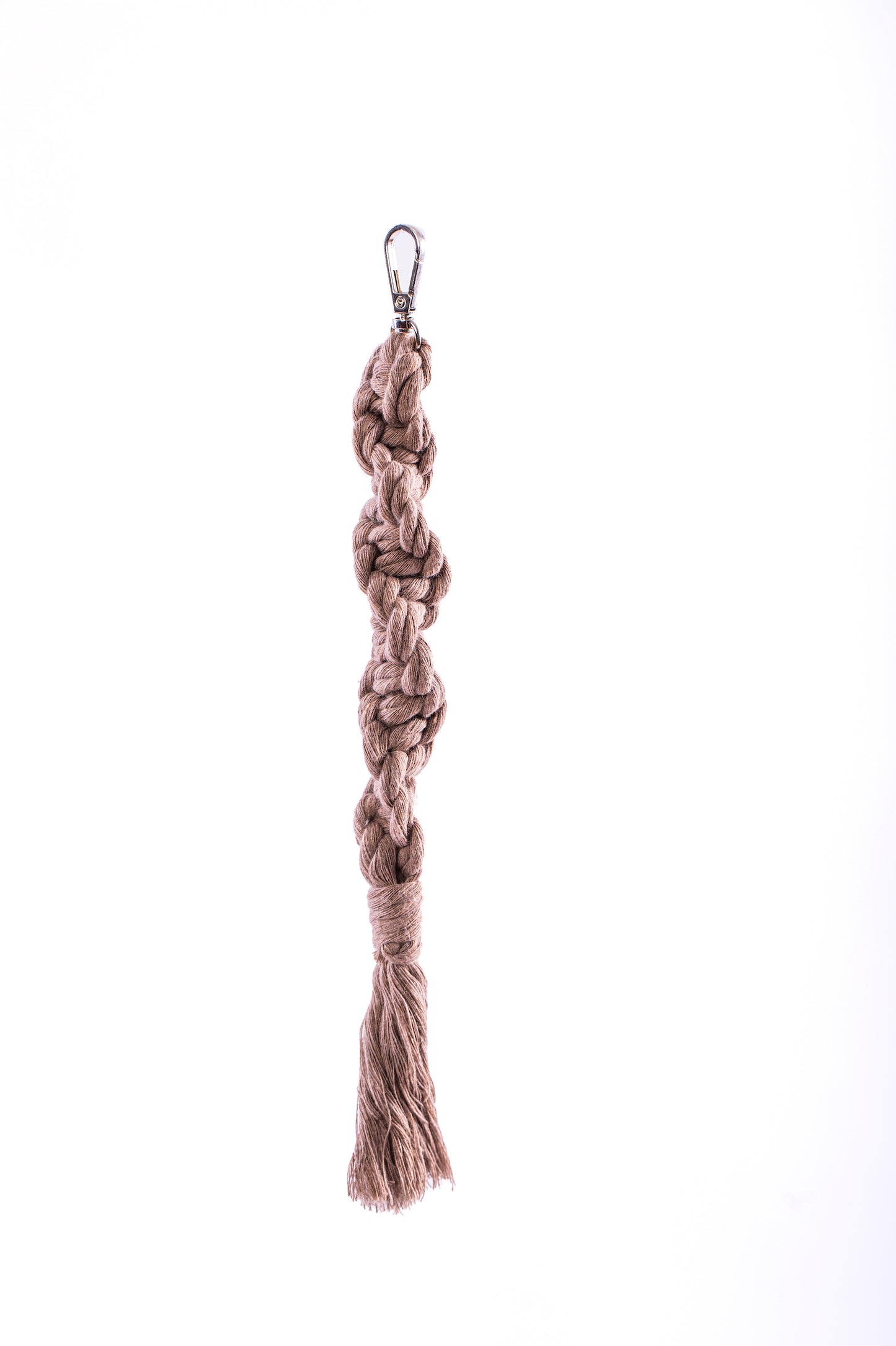 Beige Macrame Keychain