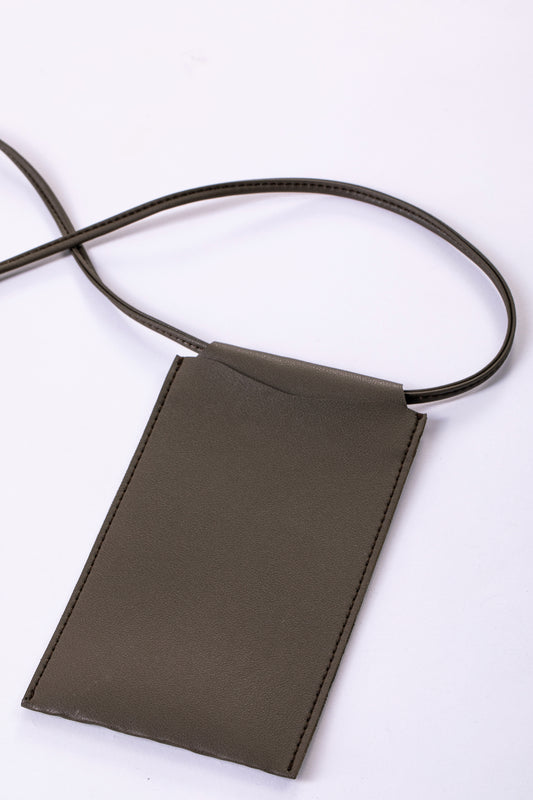 Olive Leather Mobile Holder