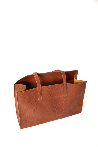 Havane Leather Tote Bag