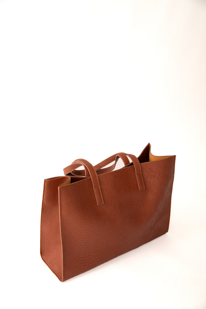 Havane Leather Tote Bag