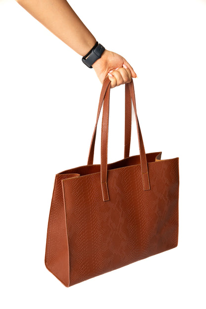 Havane Leather Tote Bag